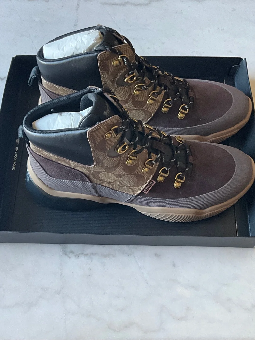 NWT Coach Citysole Hiker Boots - Khaki & Mahogany